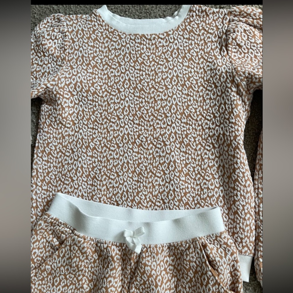 Janie and Jack Leopard Print Sweatshirt and Pants Matching Set